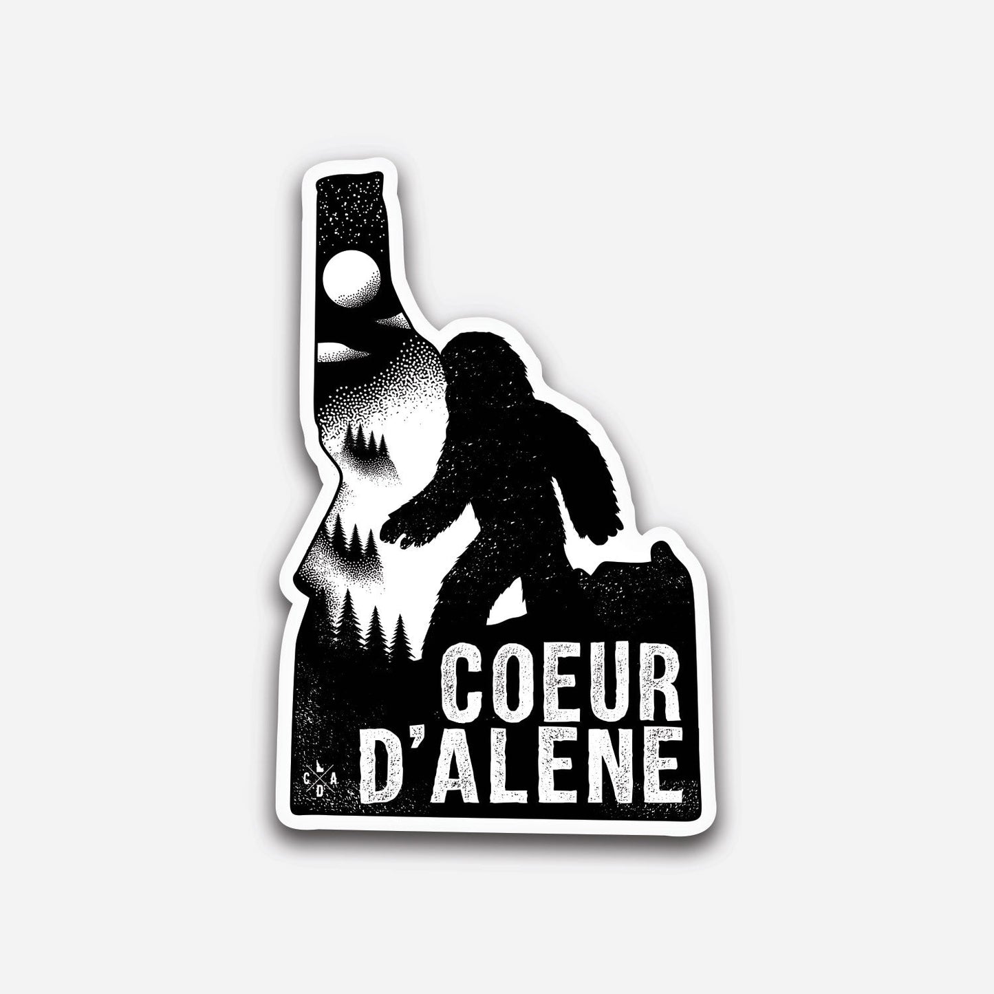 Coeur d'Alene Night Bigfoot Sticker