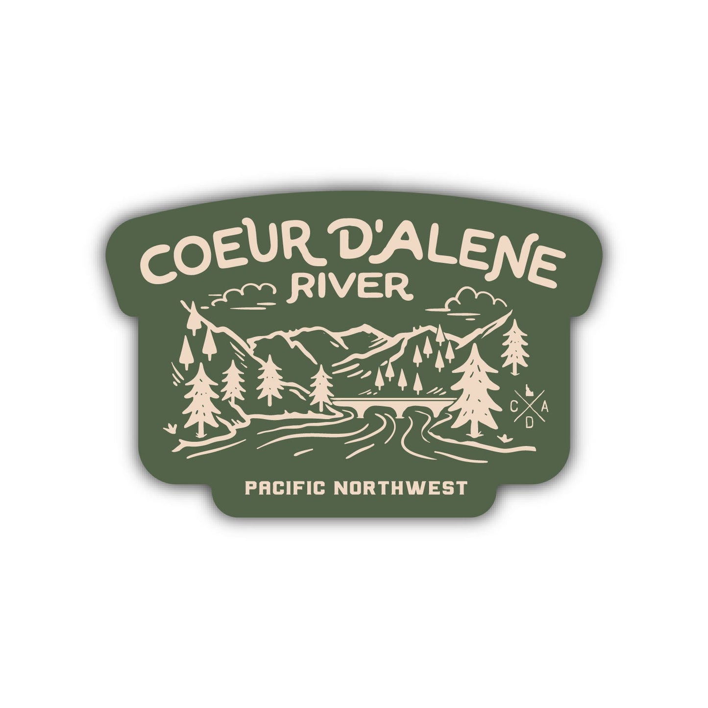 Coeur d'Alene River Green Sticker