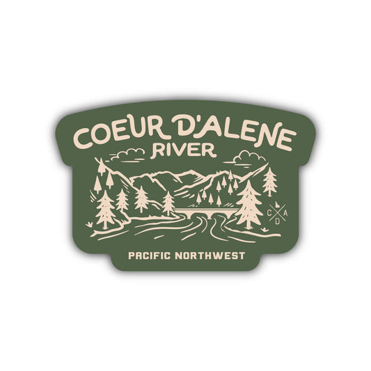 Coeur d'Alene River Green Sticker