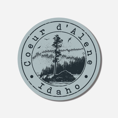 Coeur d'Alene Tubbs Hill Stamp Sticker