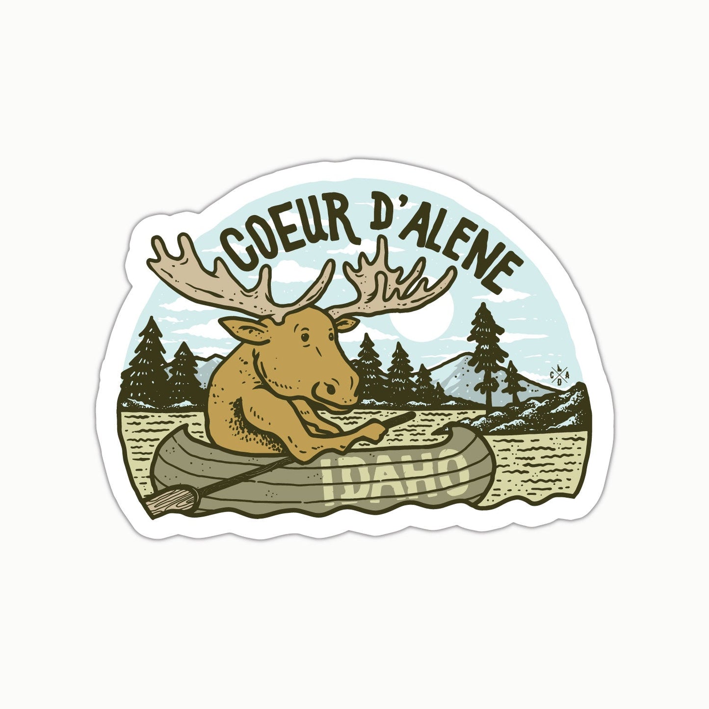 CDA Moose In A Canoe Sticker