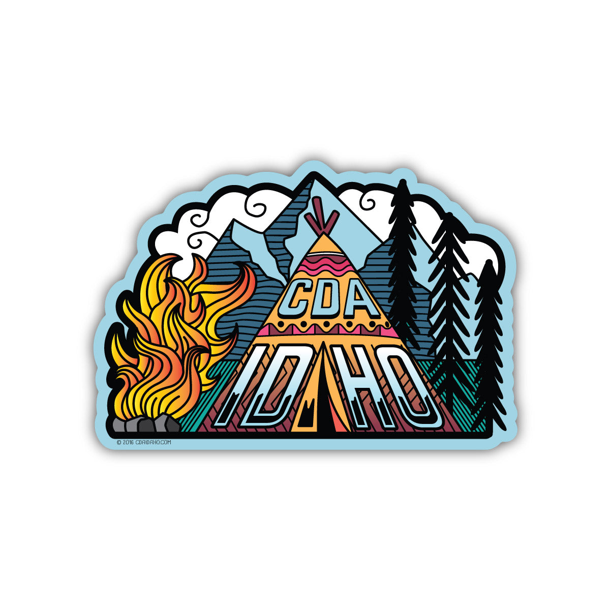 CDA Idaho Teepee Sticker