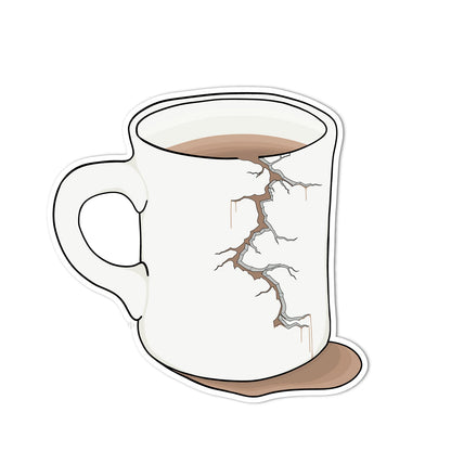 Coeur d'Alene Lake Cracked Mug Sticker