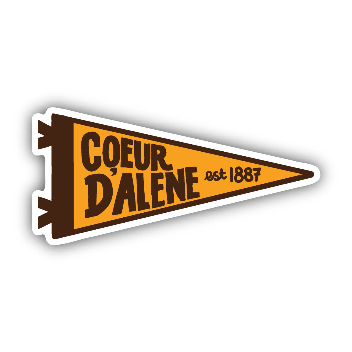 Coeur d'Alene Pennant Flag Sticker