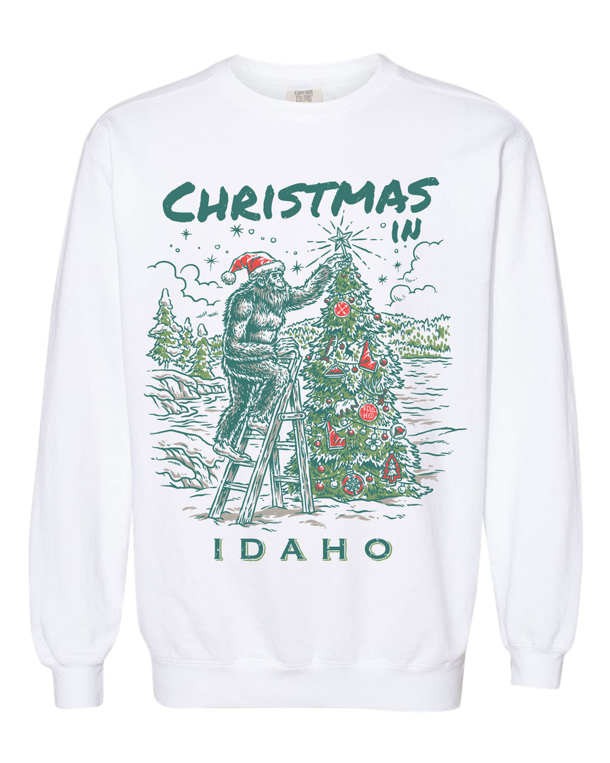 Christmas in Idaho Bigfoot Sweatshirt