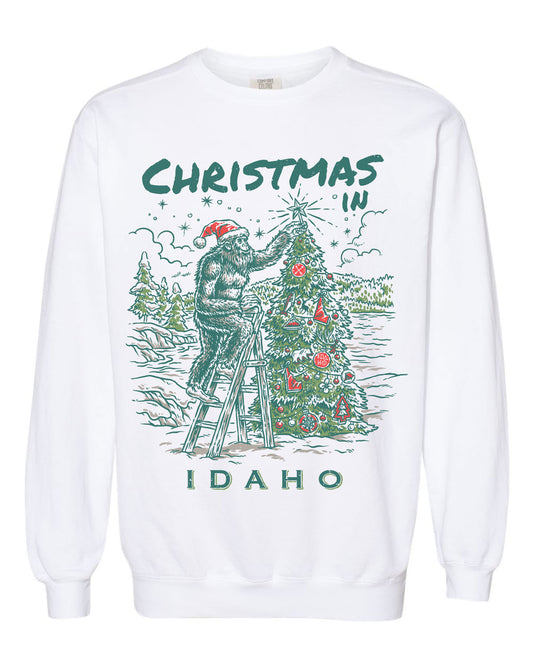 Christmas in Idaho Bigfoot Sweatshirt