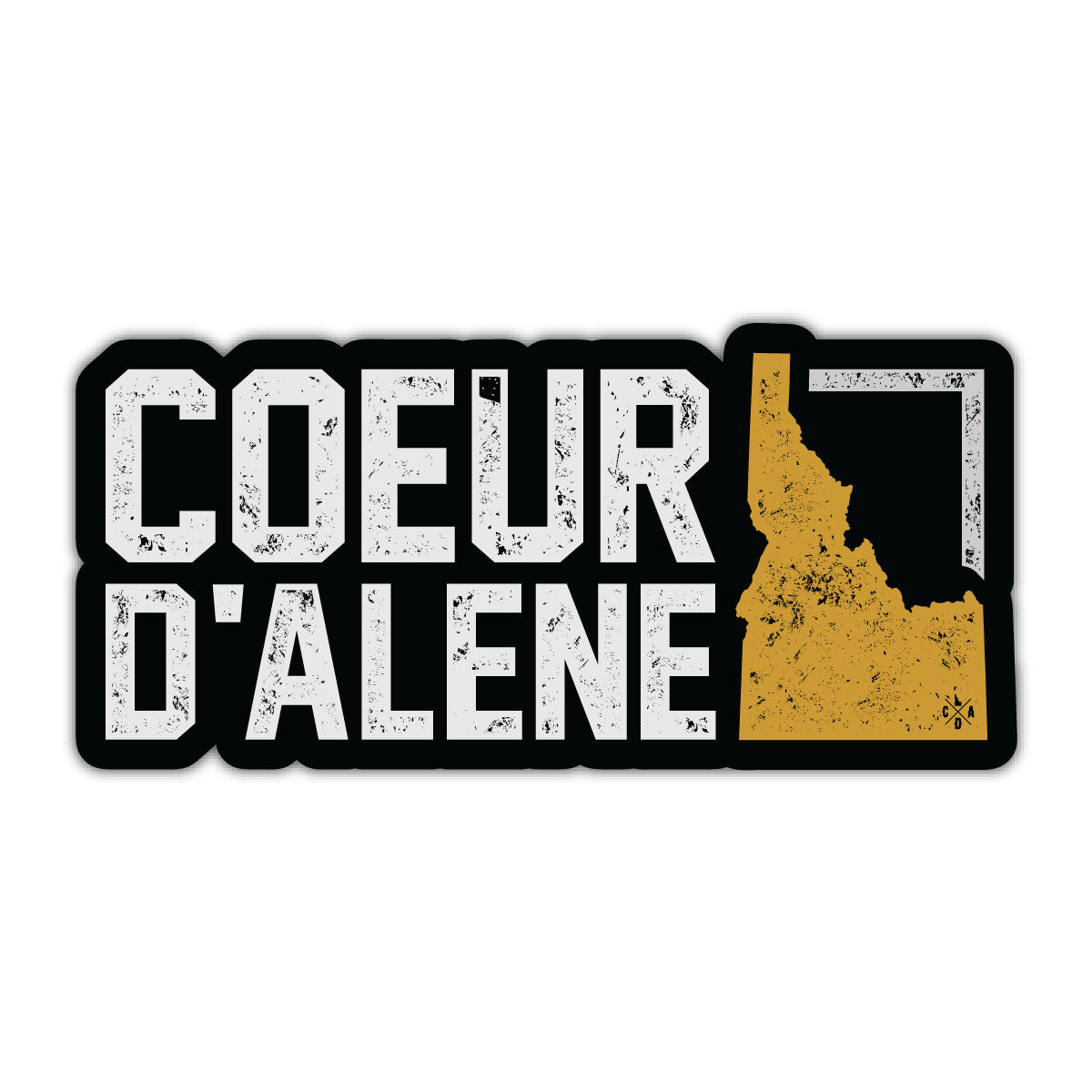 Coeur d'Alene Idaho Grunge Sticker