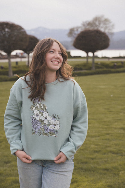 Idaho State Flower Sweatshirt - Dusty Blue