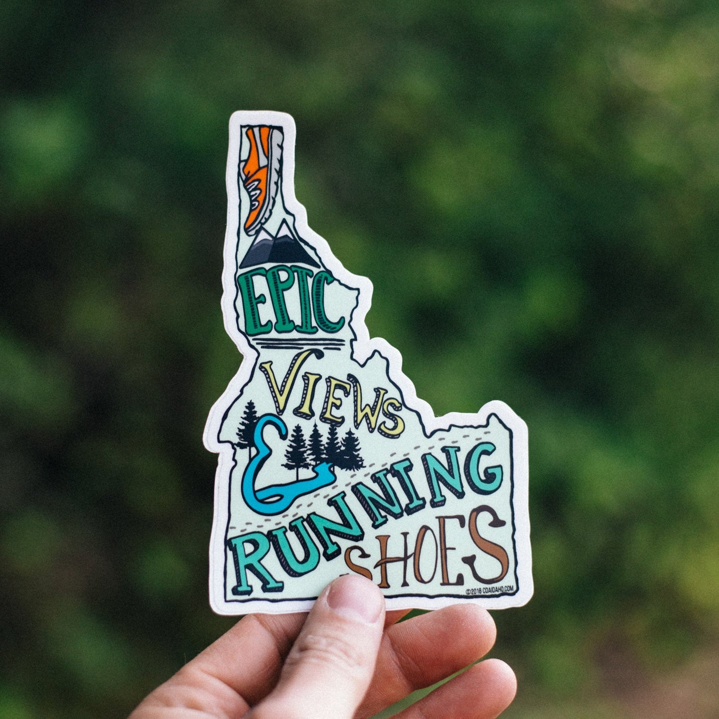 Epic Views & Running Shoes Sticker