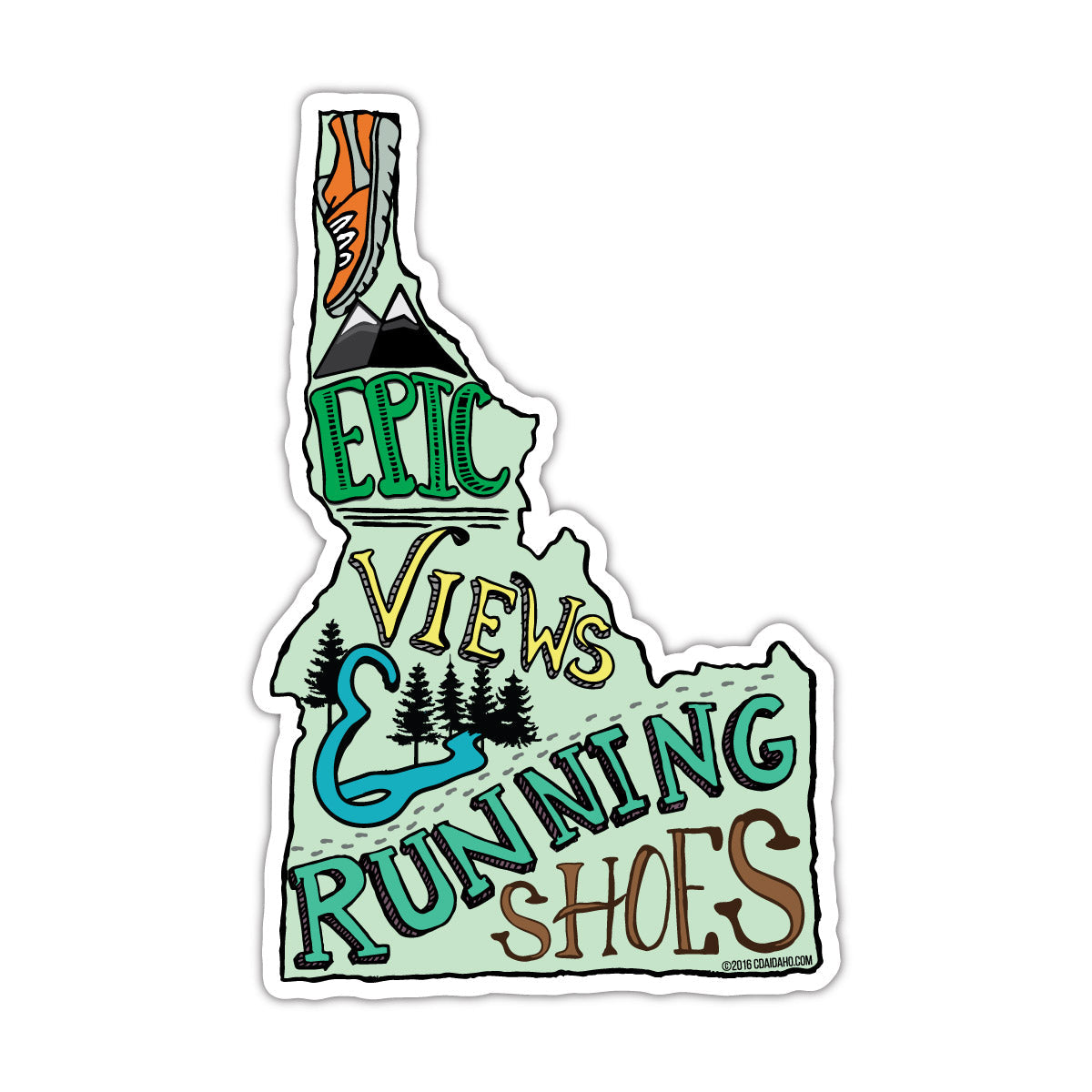 Epic Views & Running Shoes Sticker