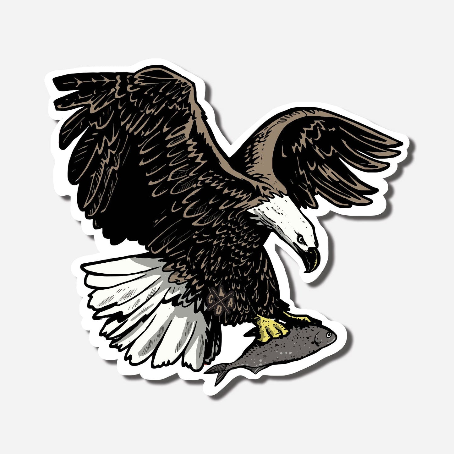 Eagle On The Catch Sticker