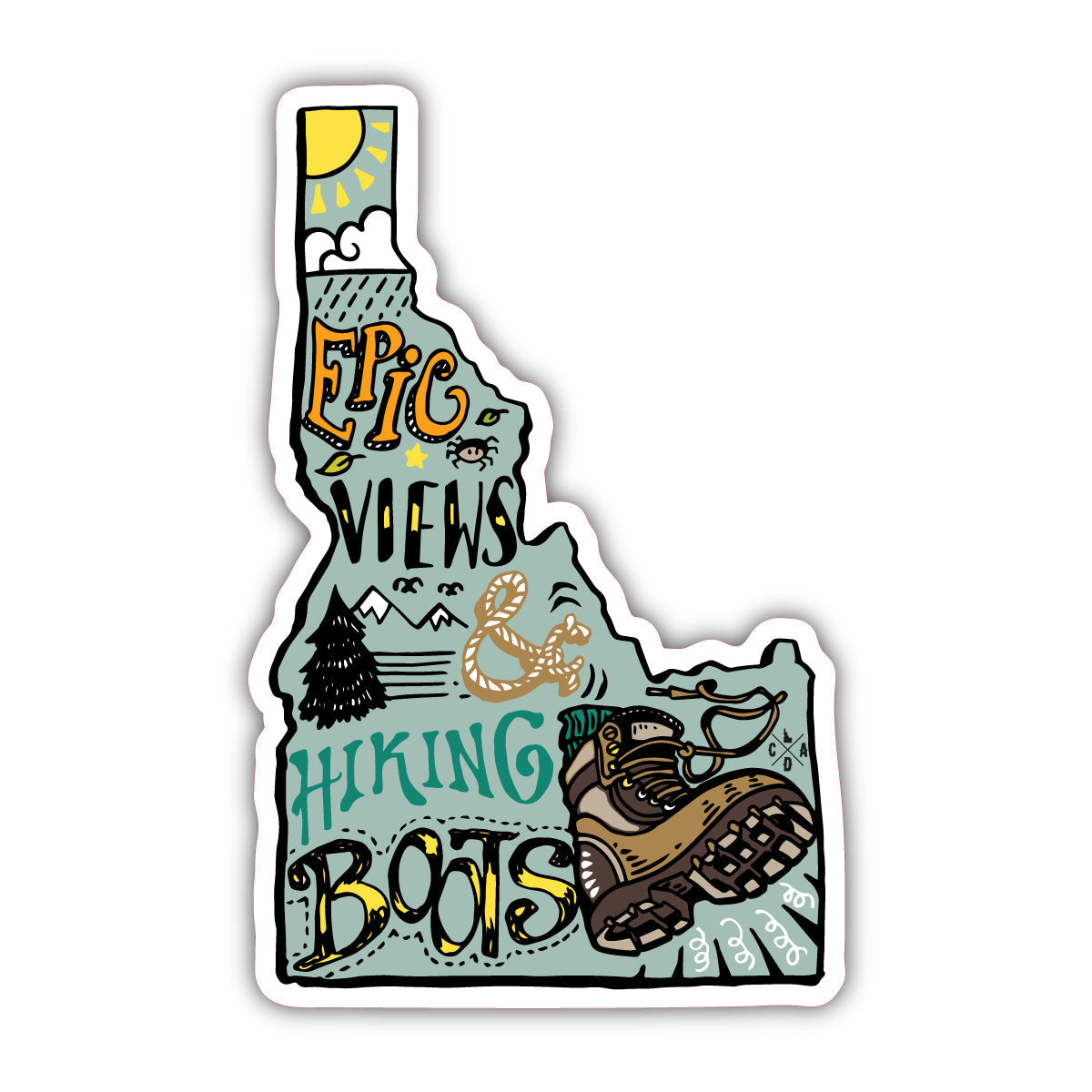 Epic Views & Hiking Boots Stickers