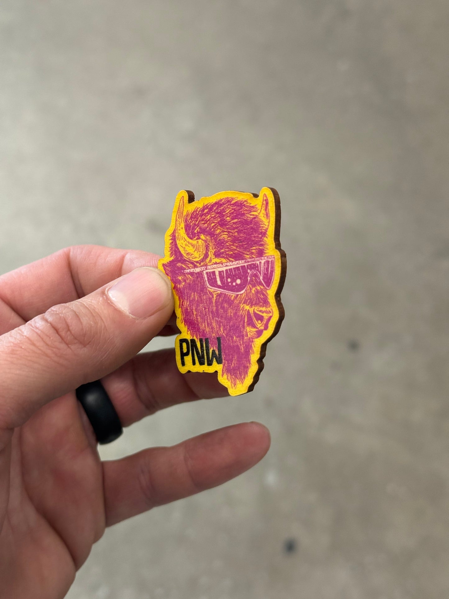 PNW Buffalo - Wooden Magnet (Printed)