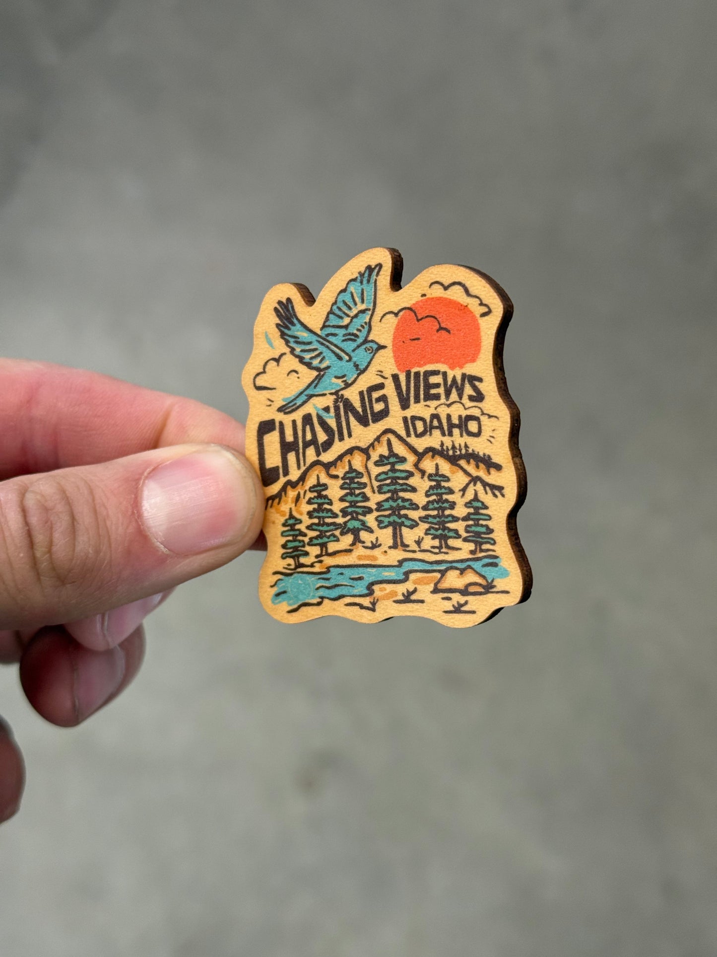 Chasing Views Idaho - Wooden Magnet (Printed)
