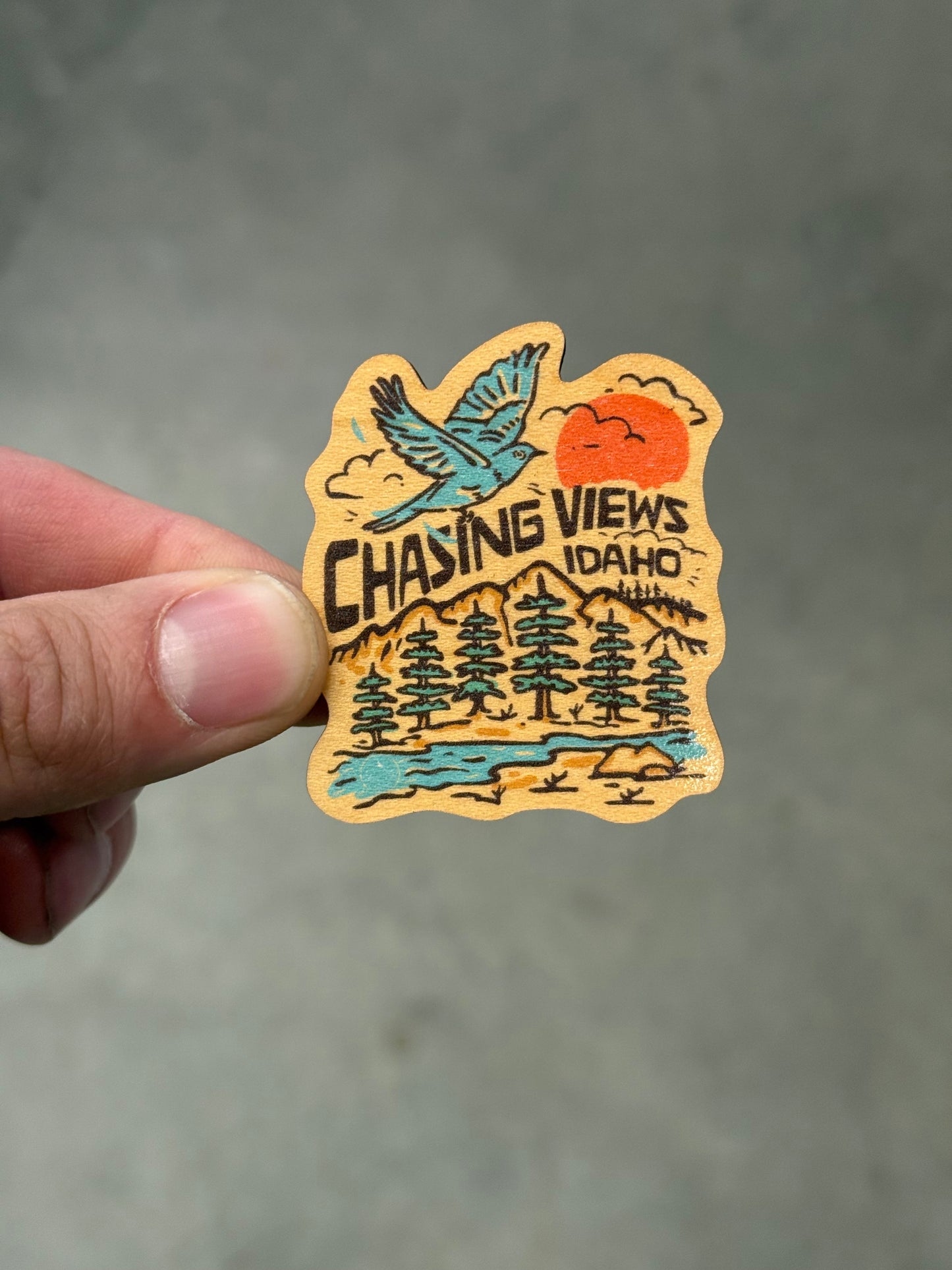 Chasing Views Idaho - Wooden Magnet (Printed)