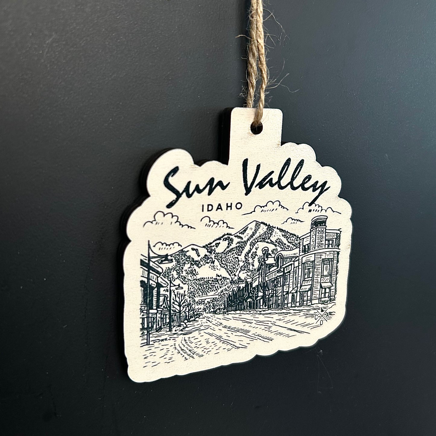 Sun Valley Idaho Downtown Wooden Magnet