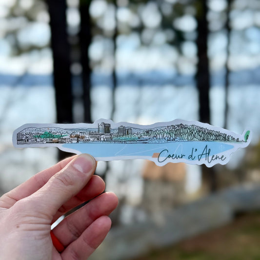 Large Coeur d'Alene Offset Skyline Sticker