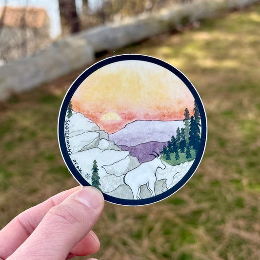 Scotchmans Peak Watercolor Sticker