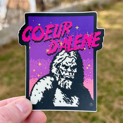 8-Bit Coeur d'Alene Bigfoot Sticker