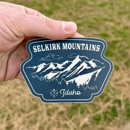 Selkirk Mountains Idaho Black Sticker