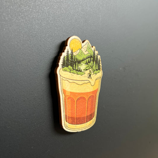 Northwest Espresso Shot - Wooden Magnet (Printed)