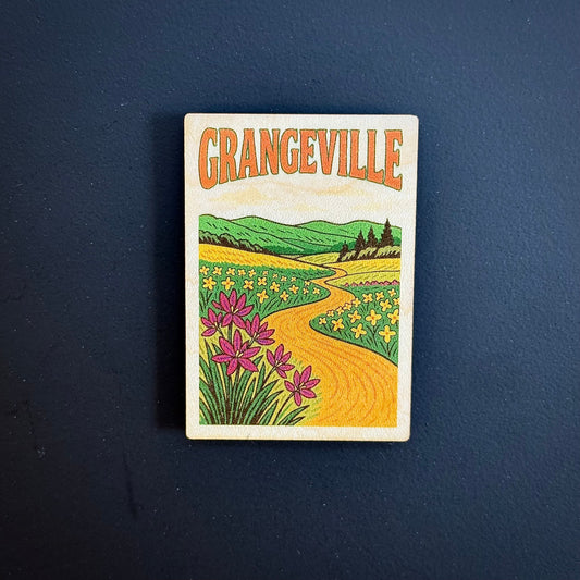 Grangeville Canola And Camas Lily Wooden Magnet (Printed)