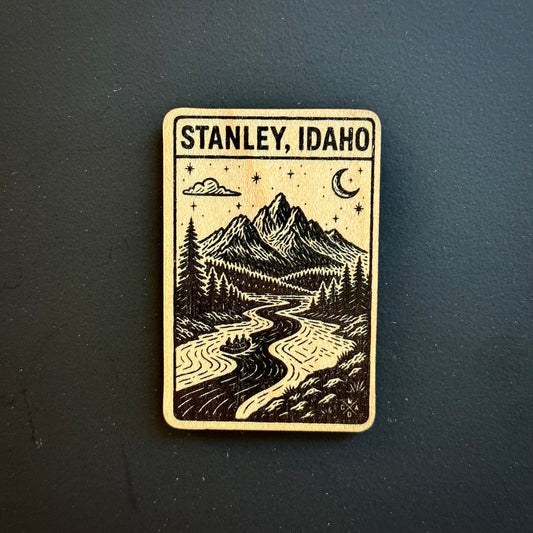 Stanley Idaho Night Cruise Wooden Magnet (Printed)