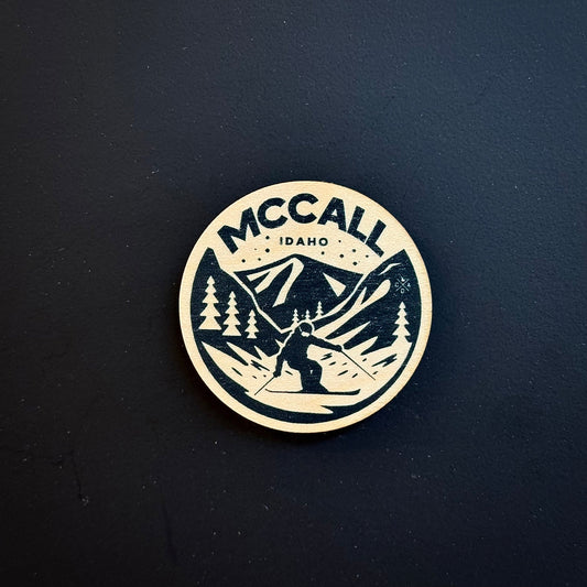 Skiing Mccall Idaho Wooden Magnet (Printed)