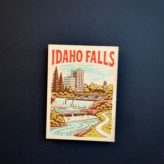 Idaho Falls Portrait Wooden Magnet (Printed)