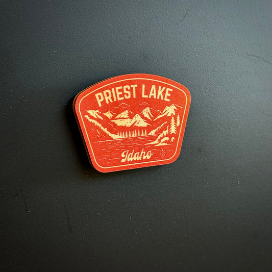 Classic Priest Lake Idaho Wooden Magnet (Printed)