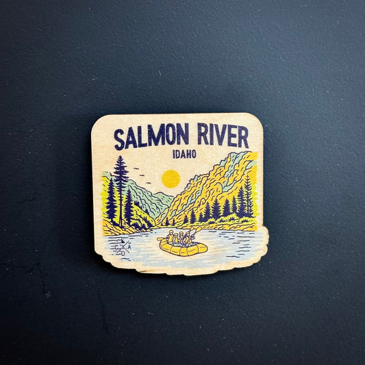 Salmon River Idaho Wooden Magnet (Printed)
