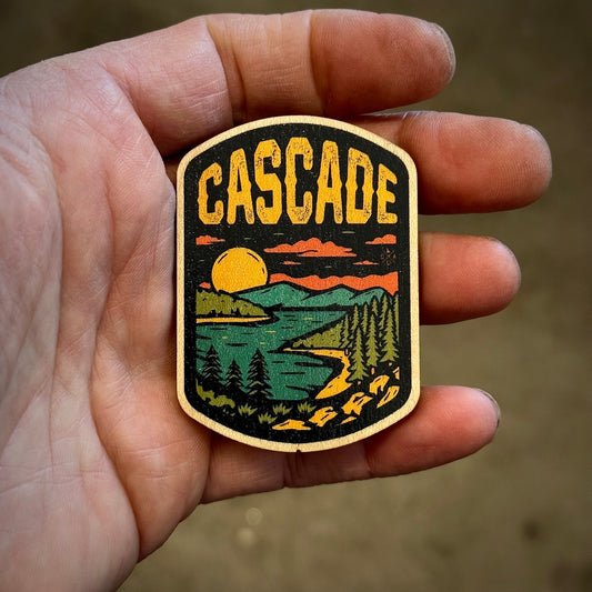 Cascade Idaho Golden Hour Wooden Magnet (Printed)