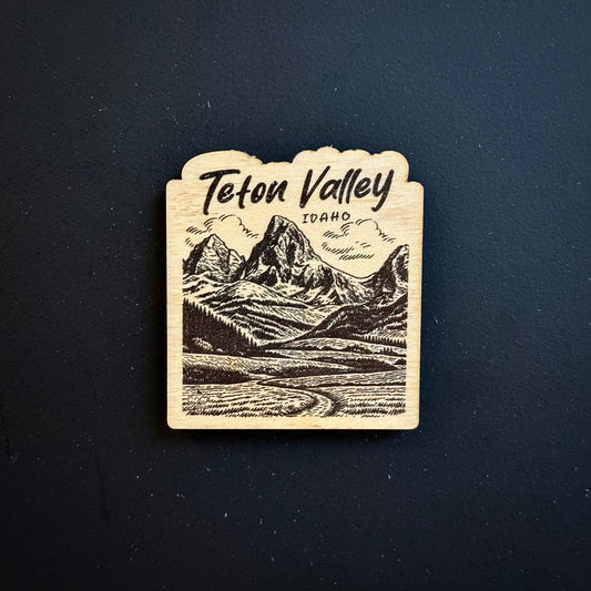 Teton Valley Idaho Wooden Magnet (Printed)