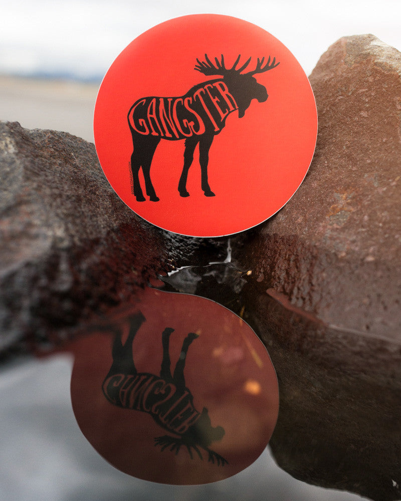 Red Gangster Moose Sticker