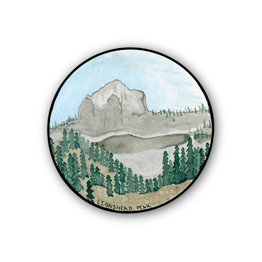 Lions Head Peak Watercolor Sticker