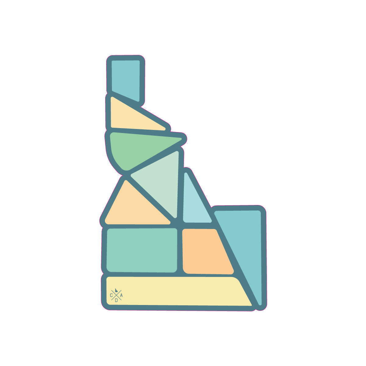 Pastel Idaho Block Sticker