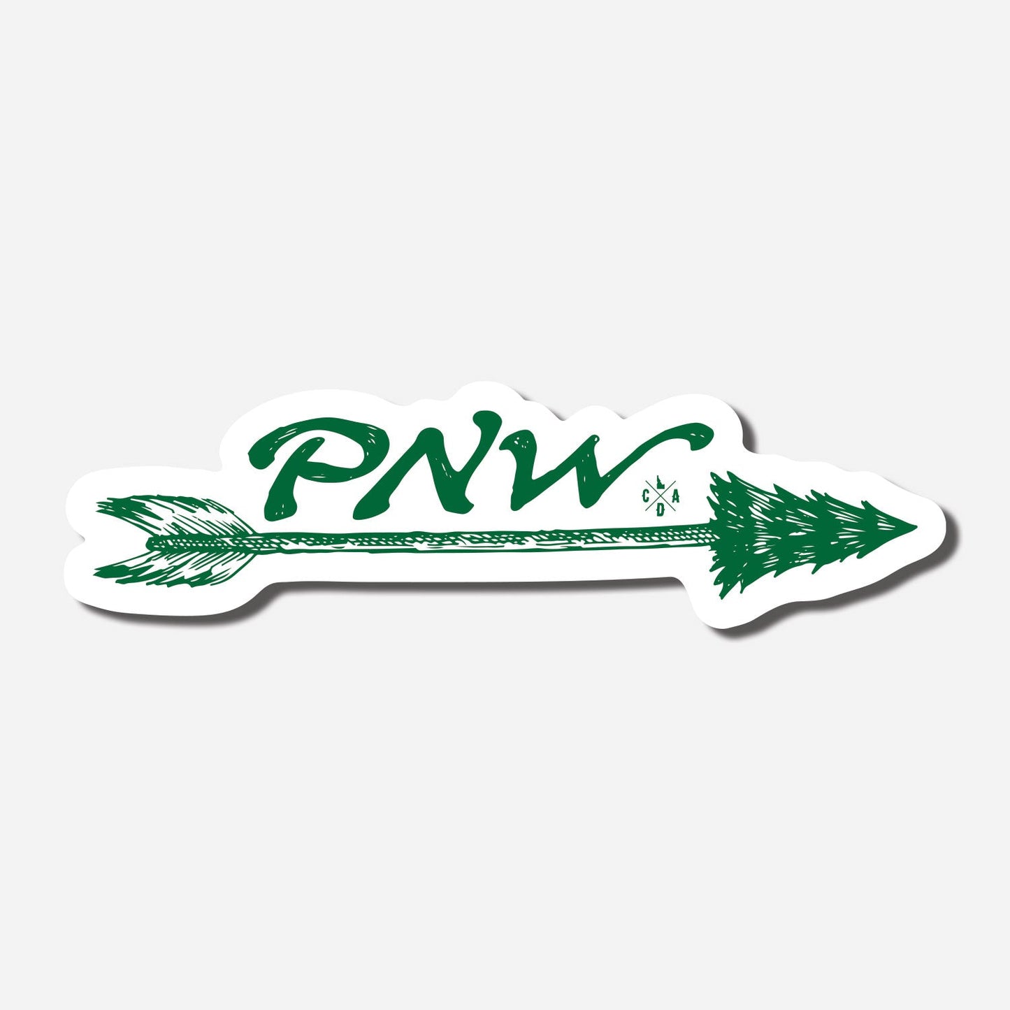 Green PNW Arrow Sticker