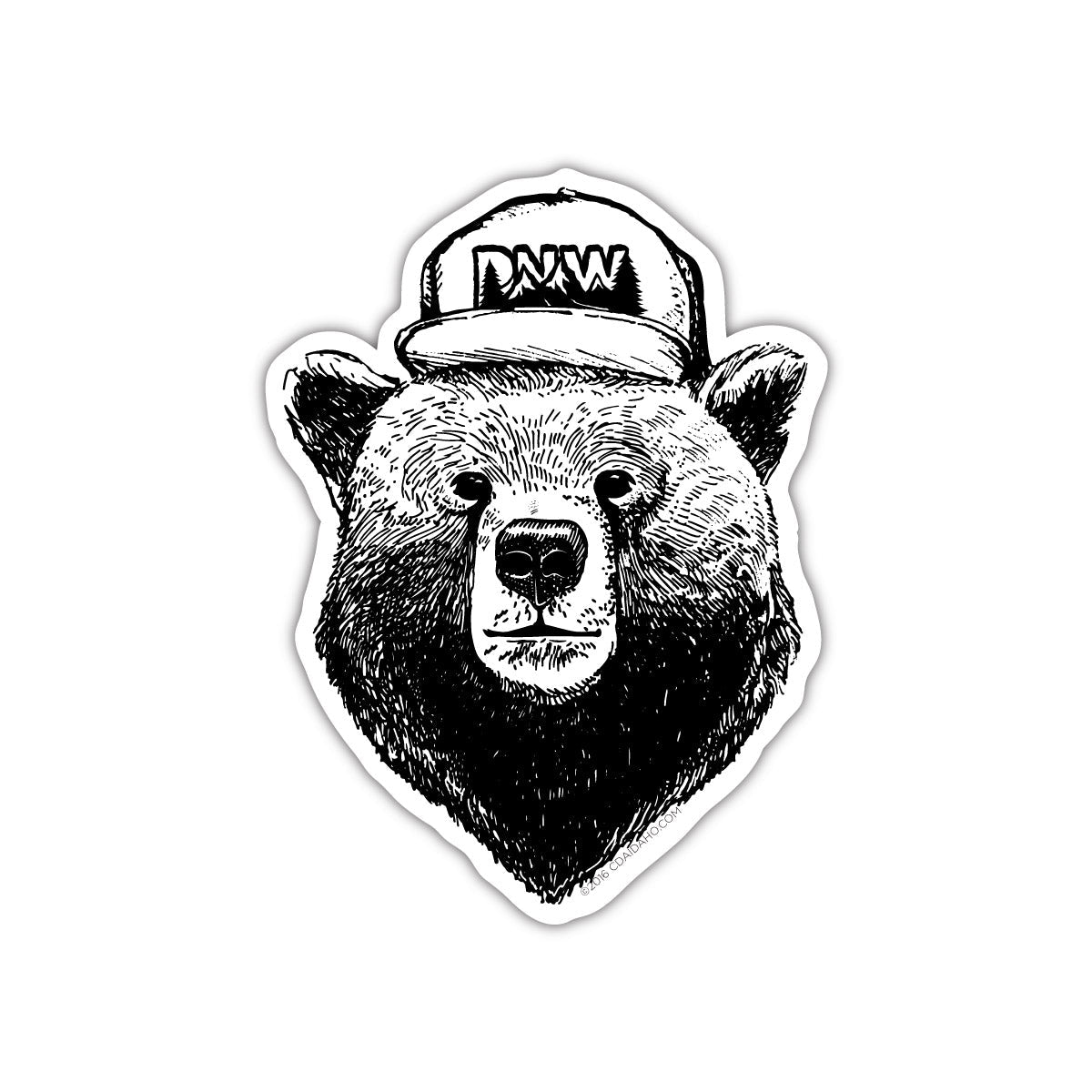 PNW Hat Bear Sticker