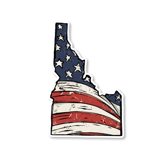 Idaho American Flag Sticker