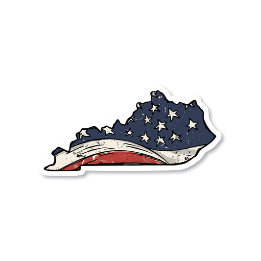 Kentucky American Flag Sticker