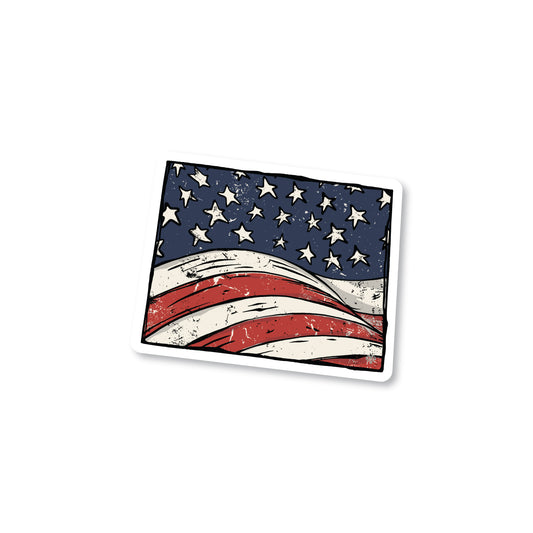Wyoming American Flag Sticker