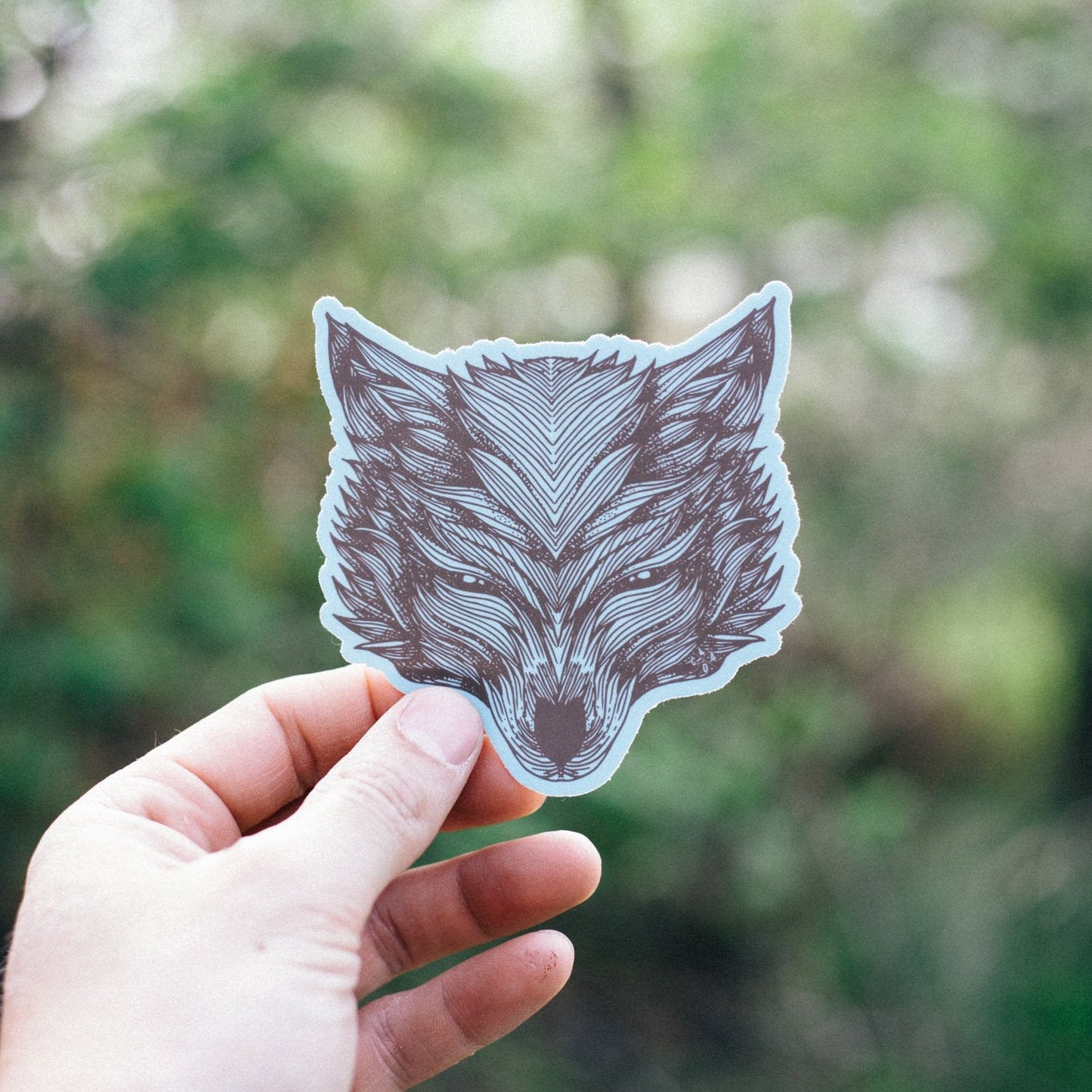 Symmetrical Wolf Sticker