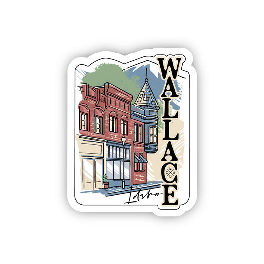 Wallace Idaho White Sticker