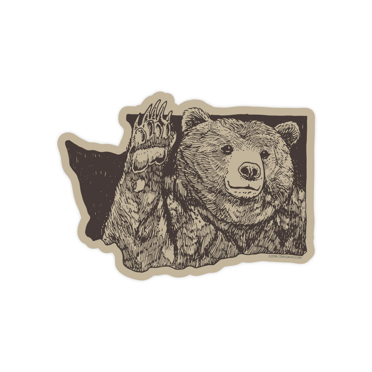 Bear Wave Sticker