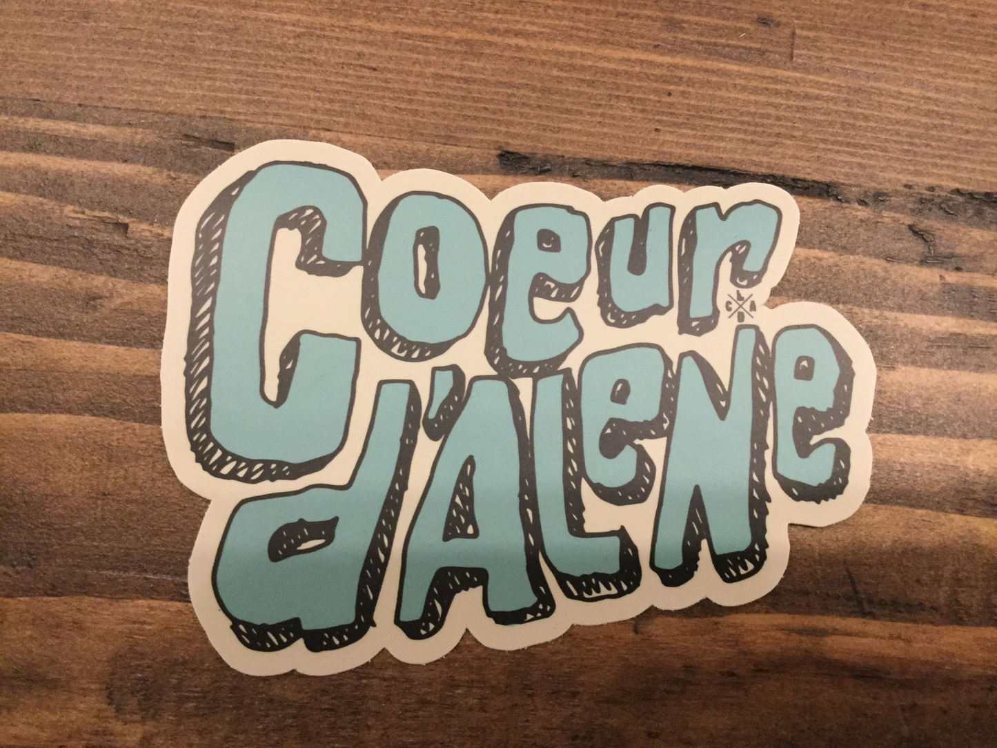 Coeur d'Alene Blue and Tan Sticker