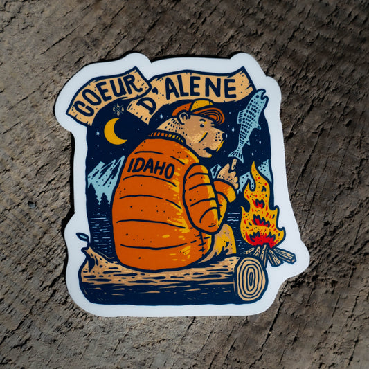 Bear Campfire Sticker