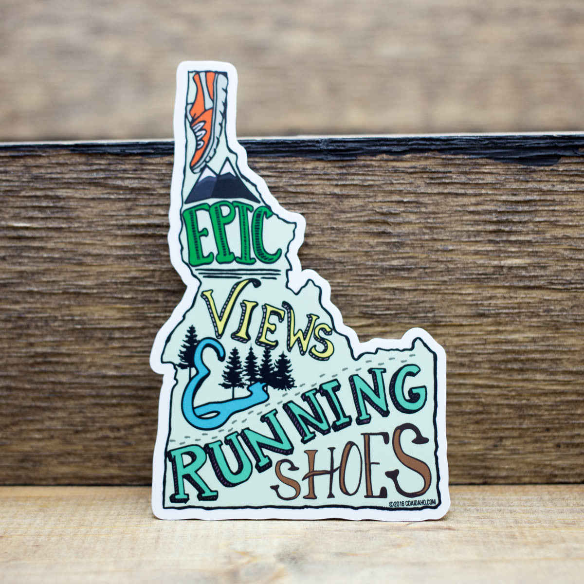 Epic Views & Running Shoes Sticker