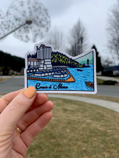 Coeur d'Alene Skyline Sticker