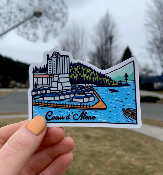 Coeur d'Alene Skyline Sticker