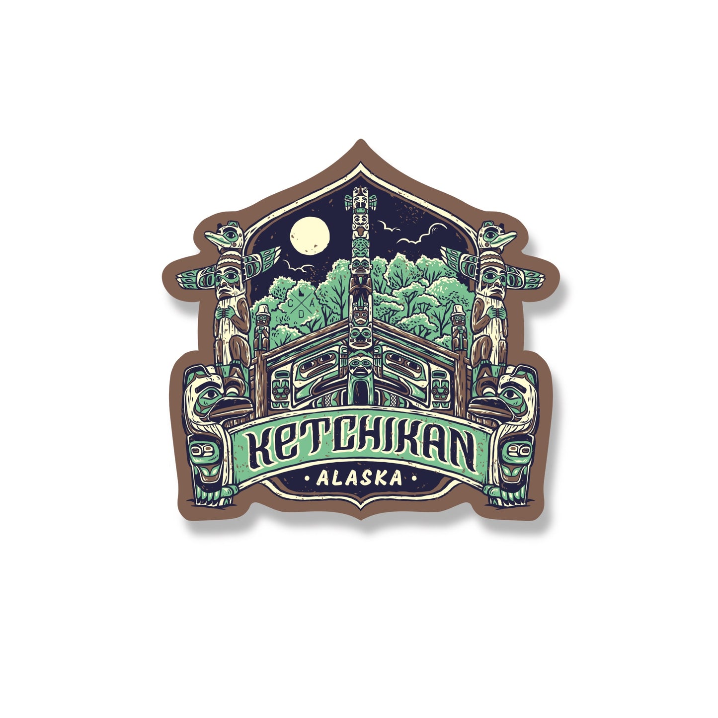 Ketchikan Alaska Totem Pole Sticker